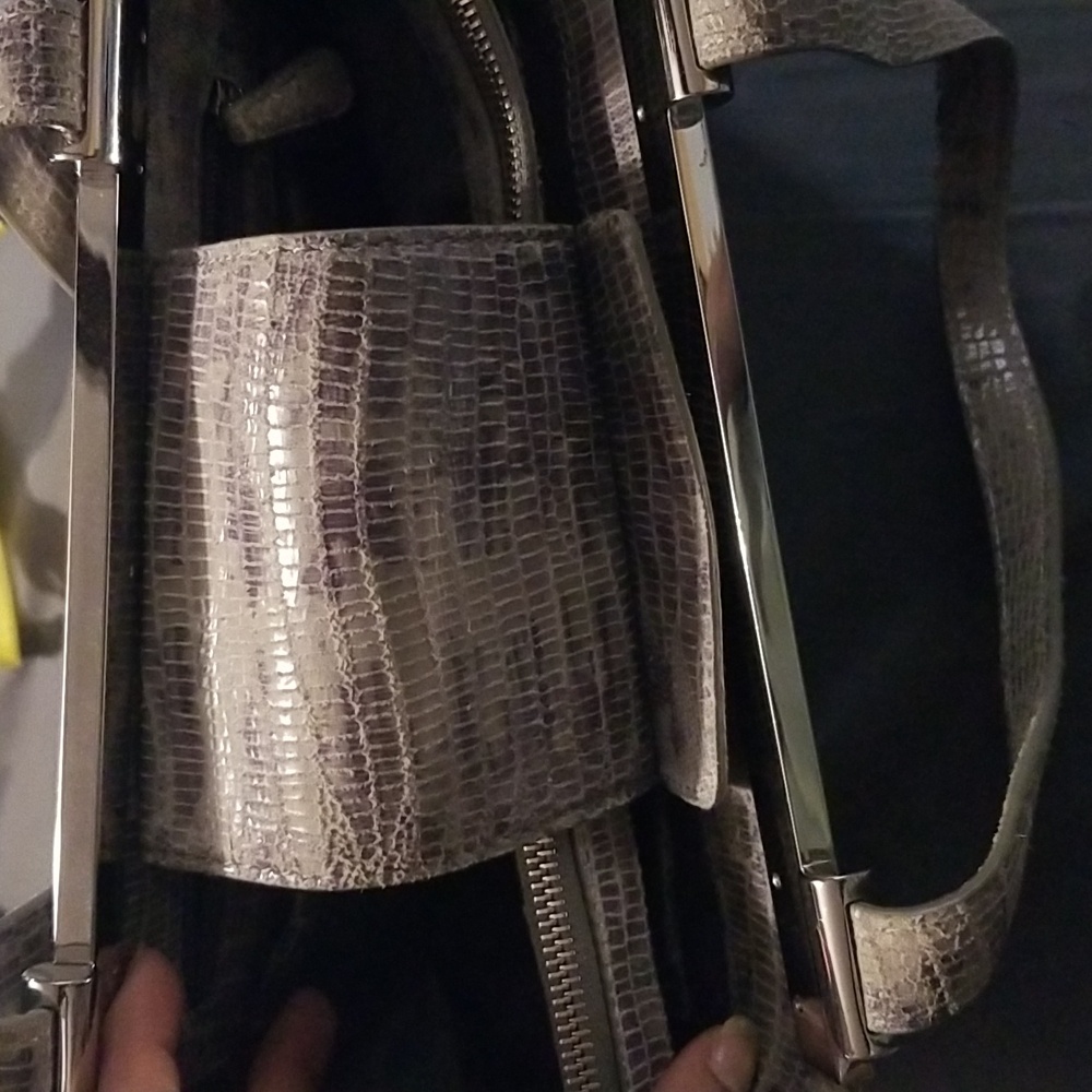 MK grey snakeskin totebag